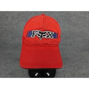Fox Racing Hat Mens OSFM Red Vintage Snapback Embroidered Logo Cap